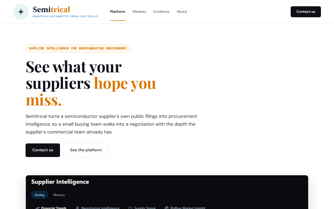 Screenshot of semitrical.ai