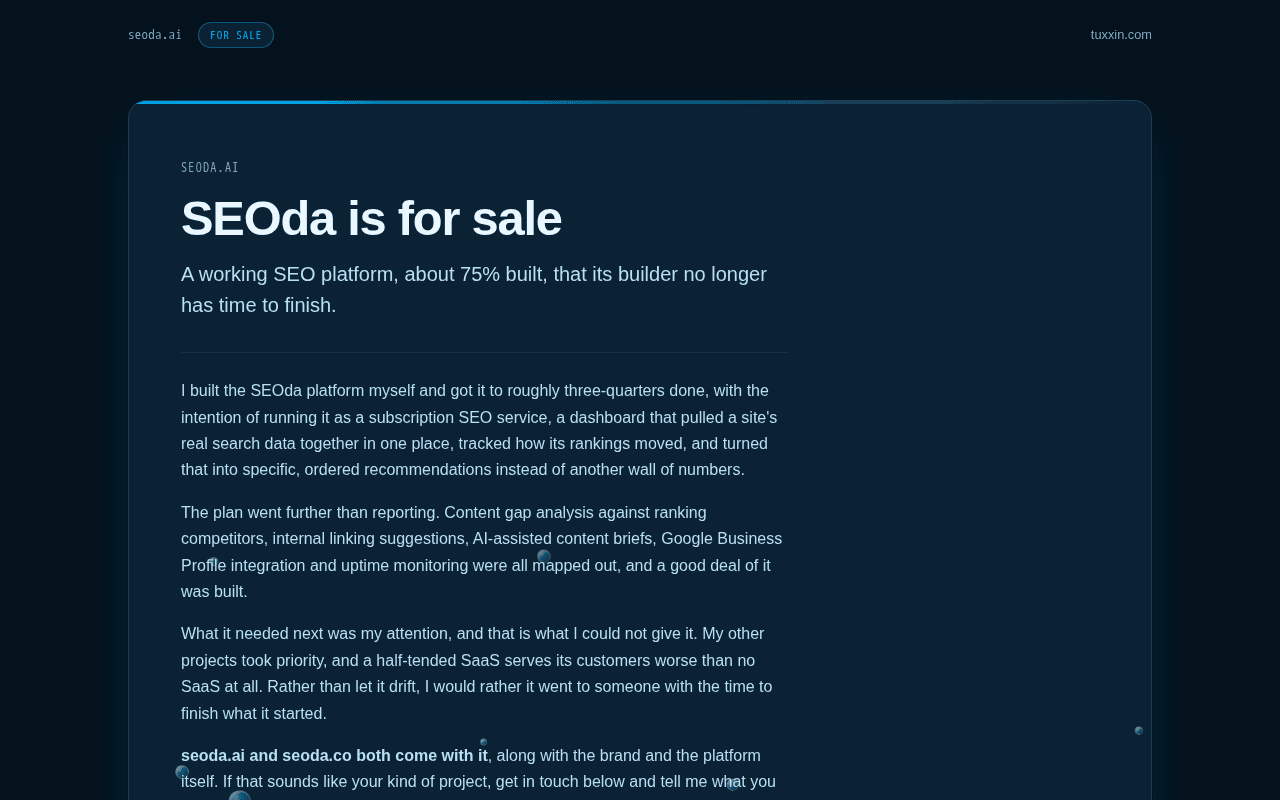 Screenshot of seoda.ai