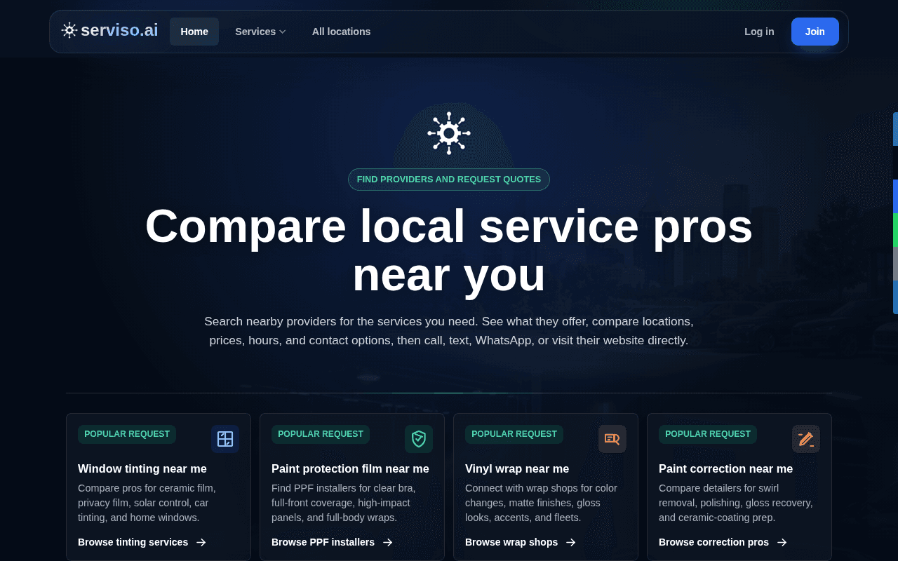 Screenshot of serviso.ai