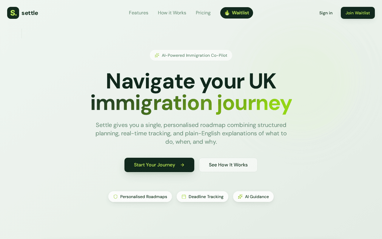 Screenshot of settleuk.ai