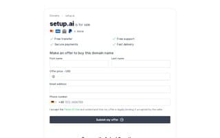 Screenshot of setup.ai