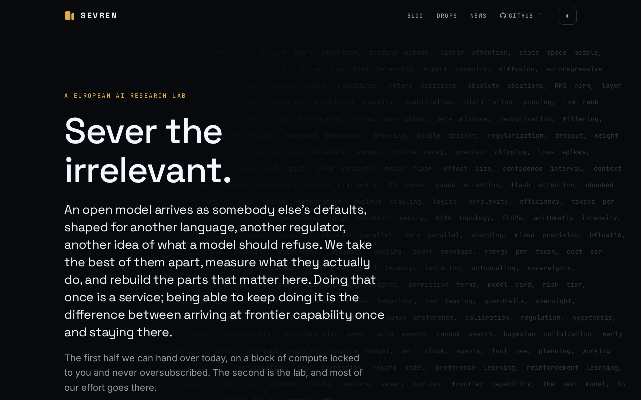 Screenshot of sevren.ai