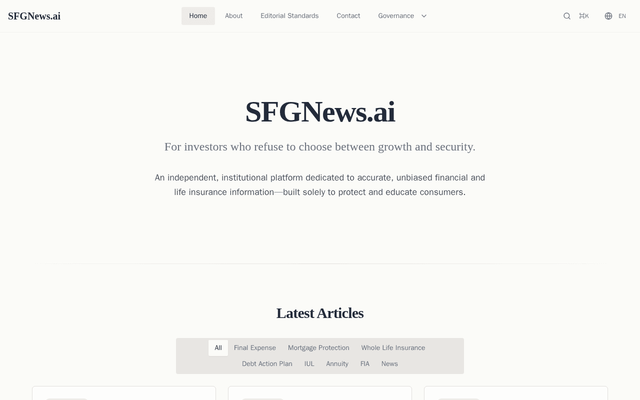 Screenshot of sfgnews.ai