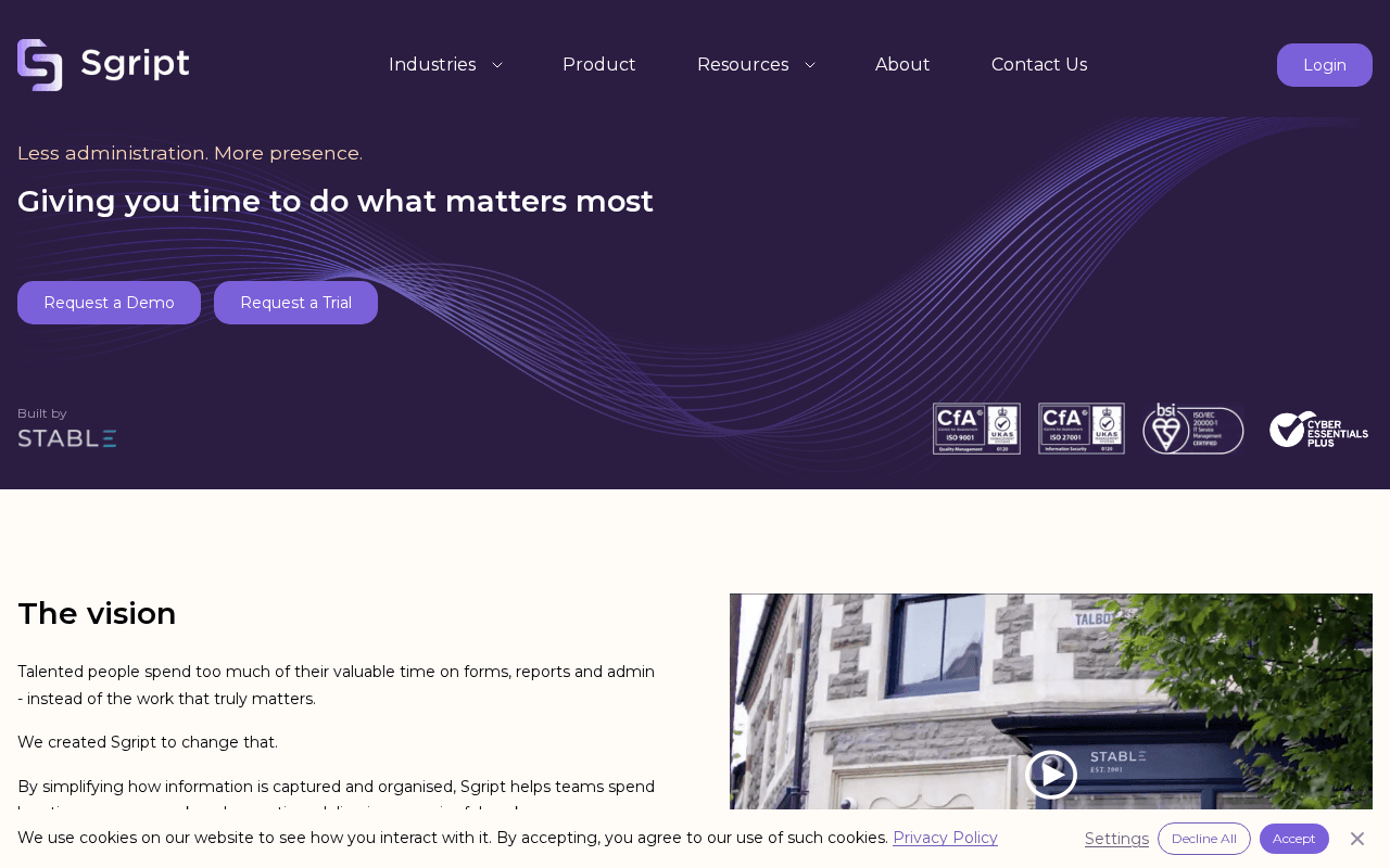 Screenshot of sgript.ai
