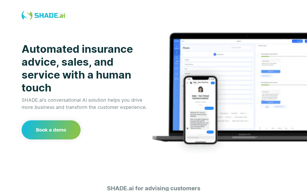 Screenshot of shadeai.ai