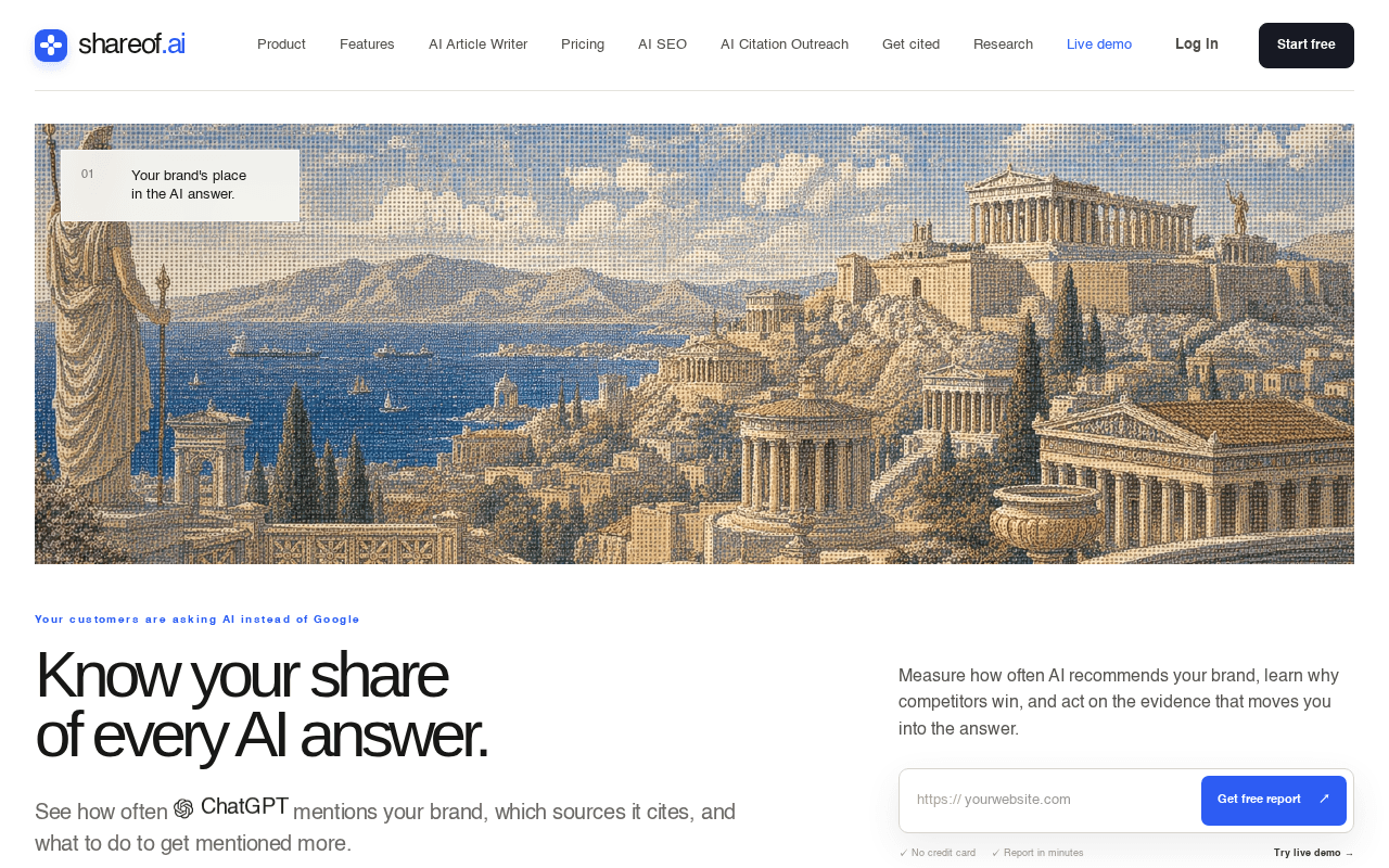 Screenshot of shareof.ai