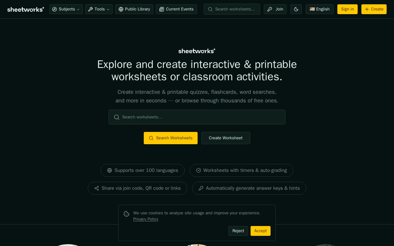 Screenshot of sheetworks.ai