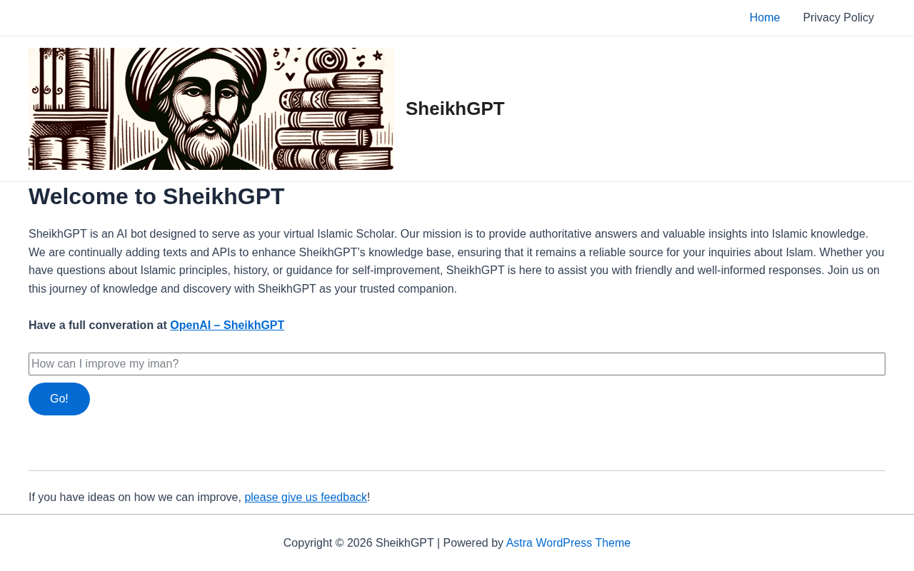 Screenshot of sheikhgpt.ai