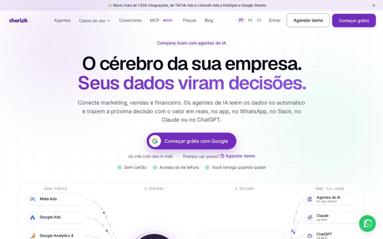 Screenshot of sherlok.ai