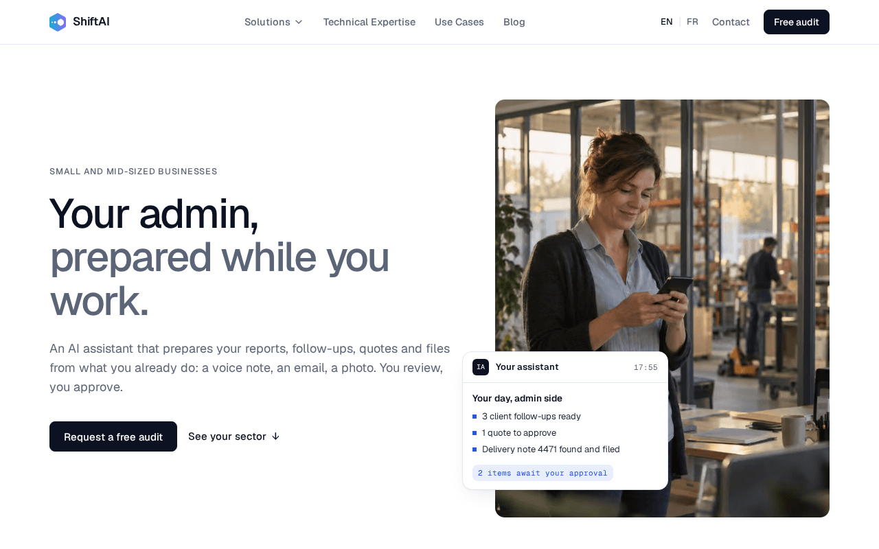Screenshot of shiftai.ai