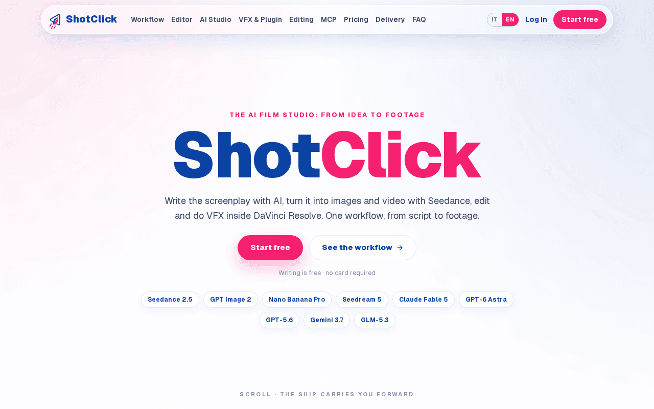 Screenshot of shotclick.ai