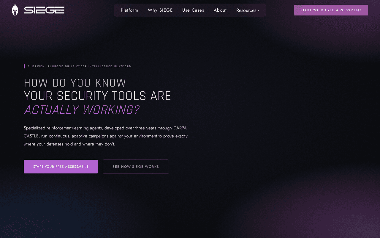Screenshot of siegecyber.ai