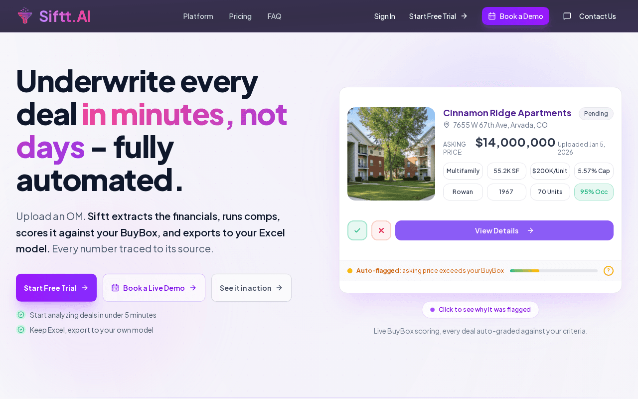 Screenshot of siftt.ai