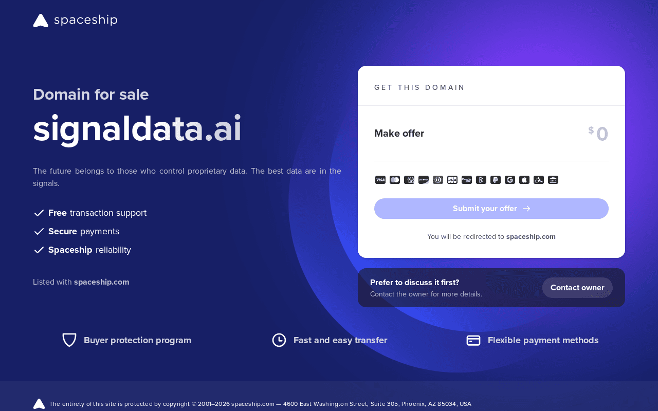 Screenshot of signaldata.ai