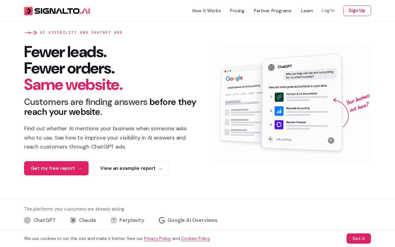Screenshot of signalto.ai