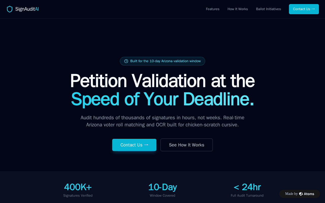 Screenshot of signaudit.ai