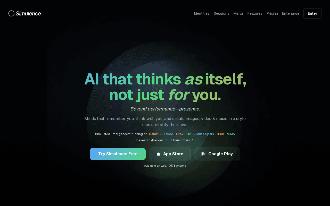 Screenshot of simulence.ai