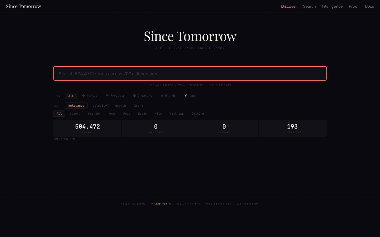 Screenshot of sincetmw.ai