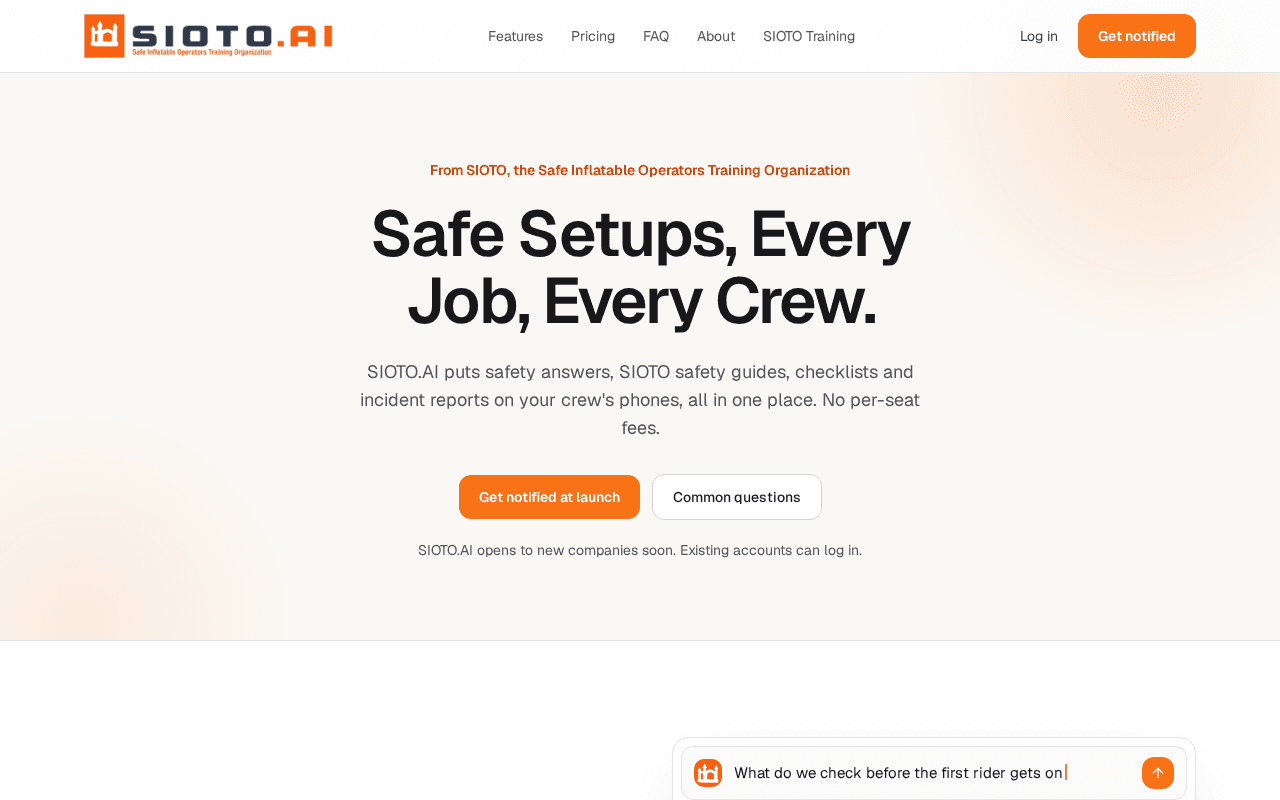 Screenshot of sioto.ai