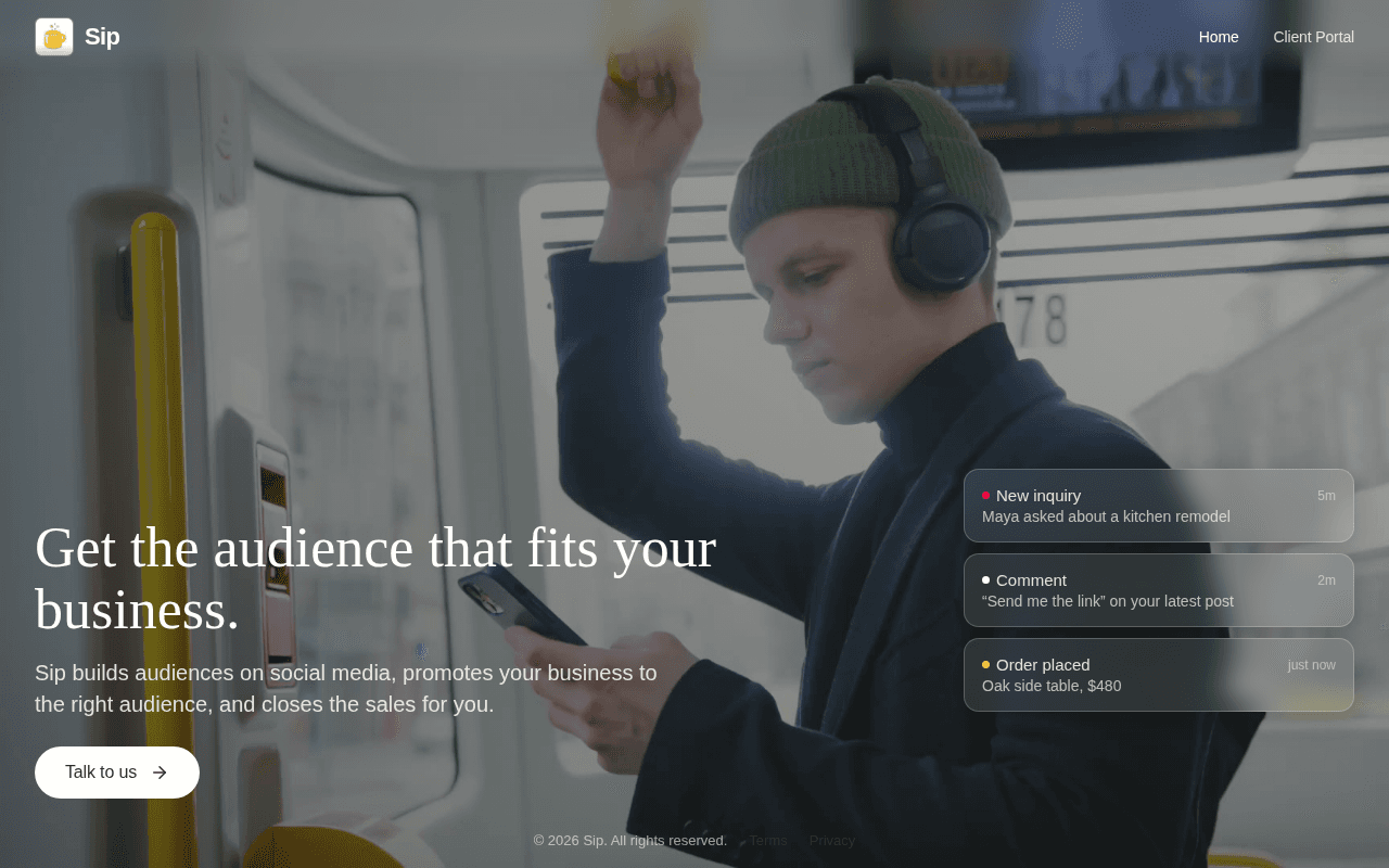 Screenshot of sipstudio.ai