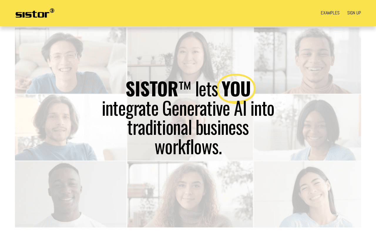 Screenshot of sistor.ai
