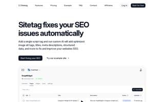 Screenshot of sitetag.ai