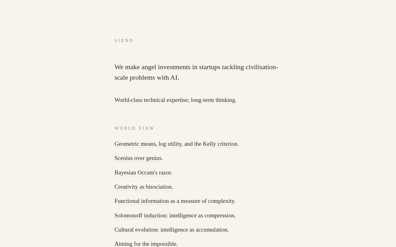 Screenshot of sixnd.ai