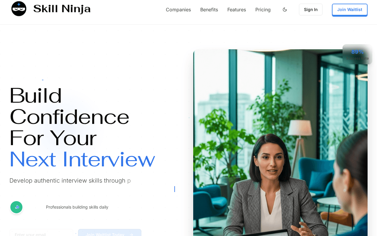 Screenshot of skillninja.ai