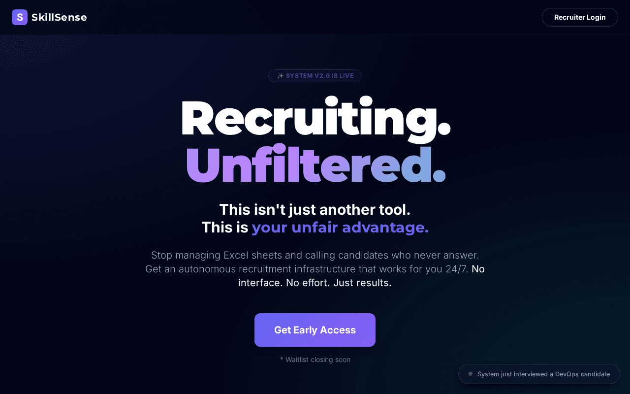 Screenshot of skillsense.ai