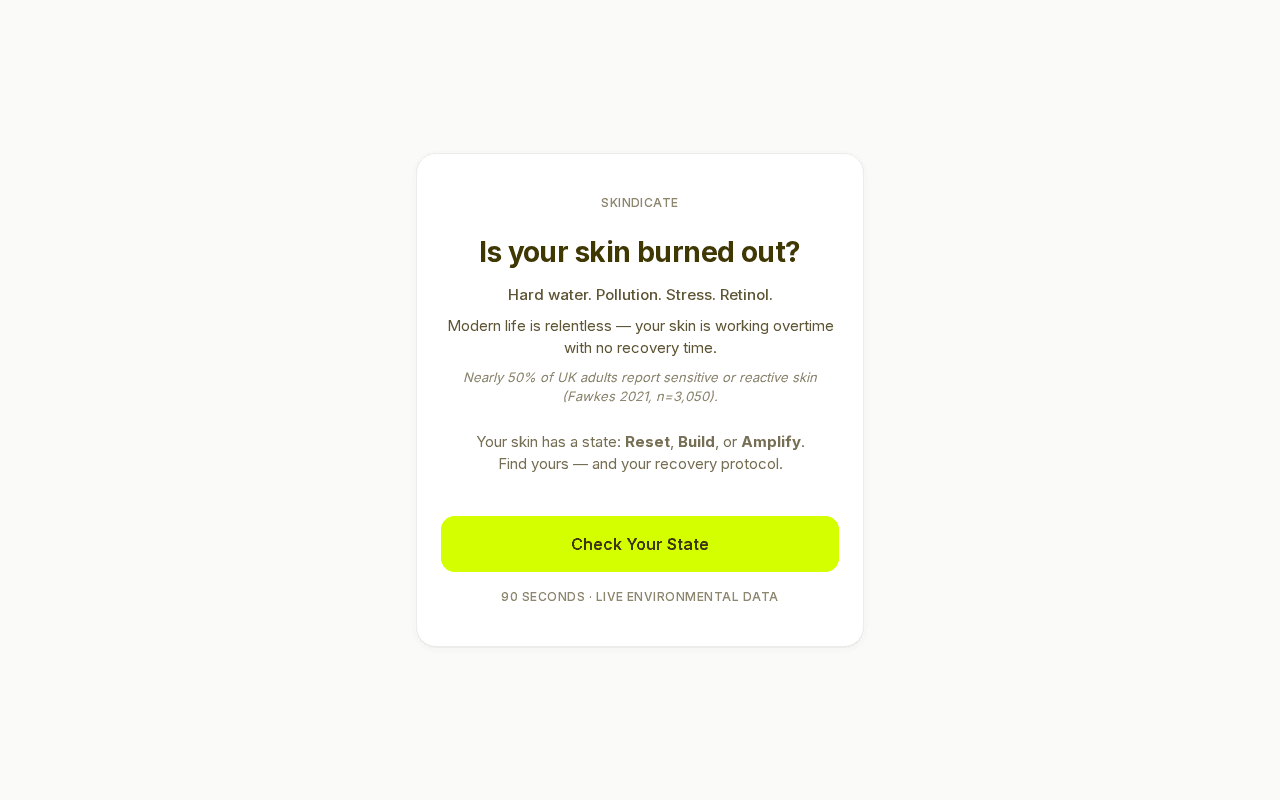 Screenshot of skindicate.ai