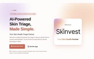 Screenshot of skinvest.ai