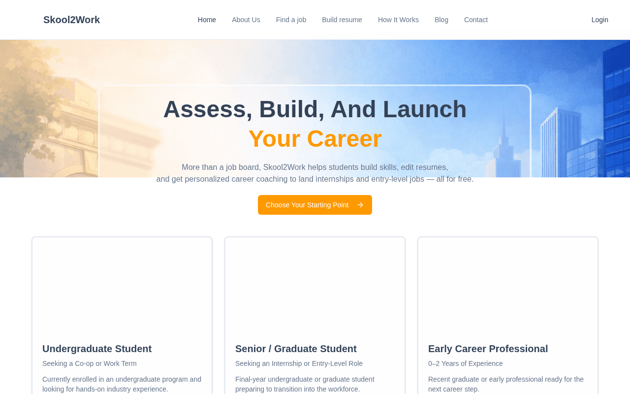 Screenshot of skool2work.ai