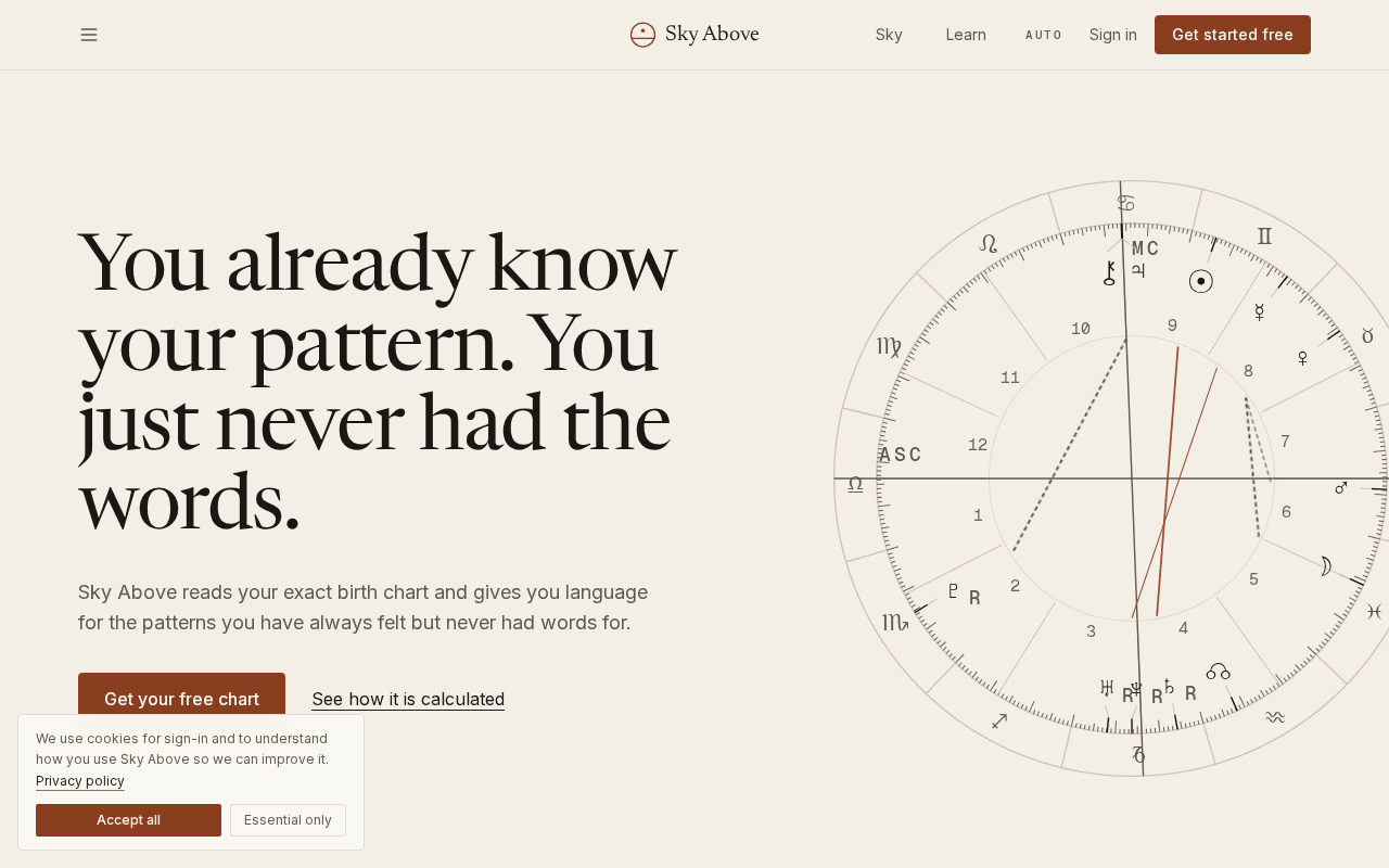 Screenshot of skyabove.ai
