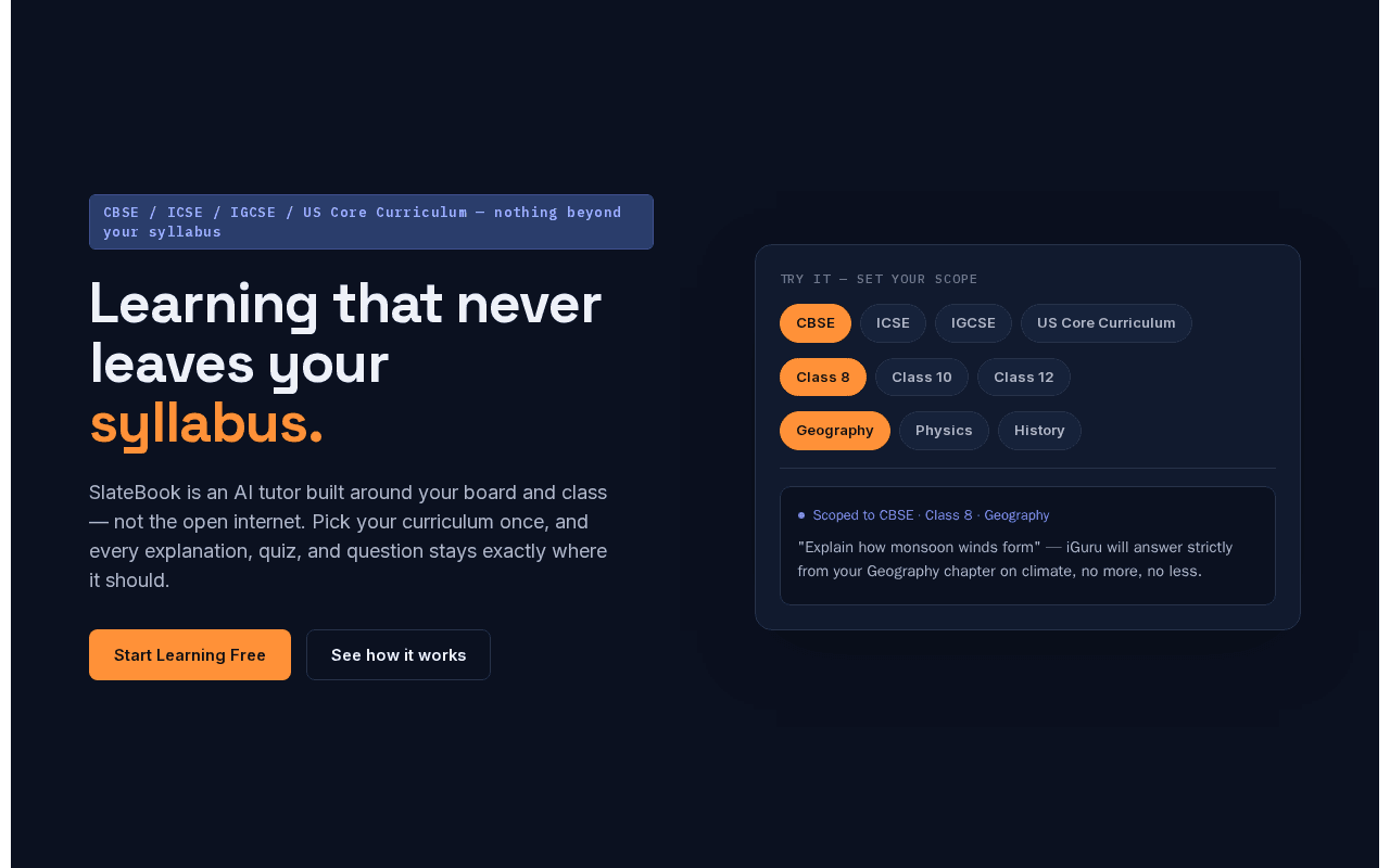 Screenshot of slatebook.ai