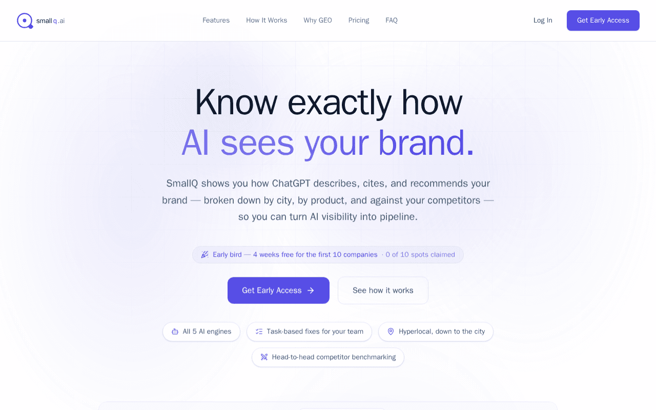 Screenshot of smallq.ai