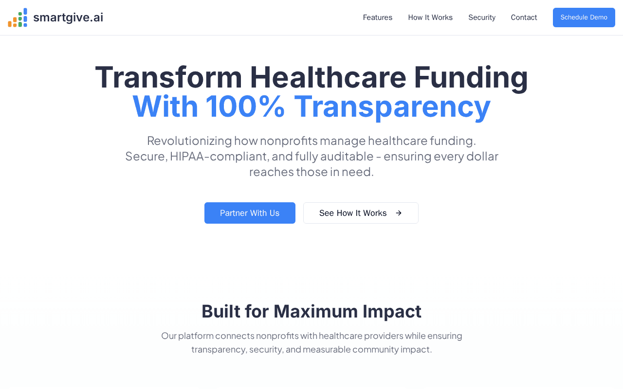 Screenshot of smartgive.ai