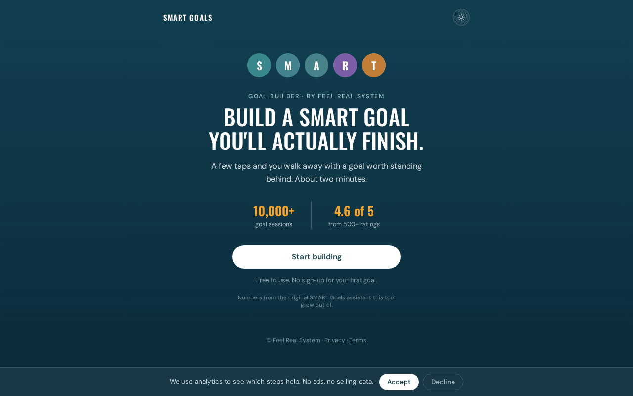 Screenshot of smartgoals.ai