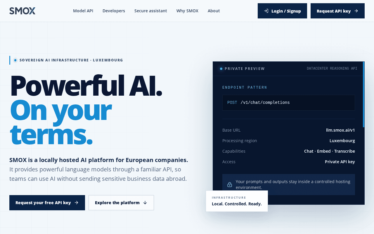 Screenshot of smox.ai