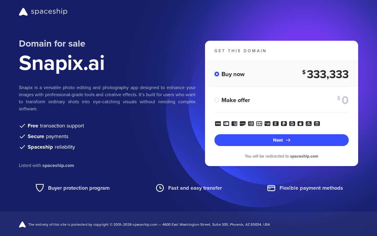 Screenshot of snapix.ai