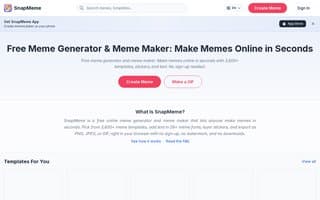 Screenshot of snapmeme.ai
