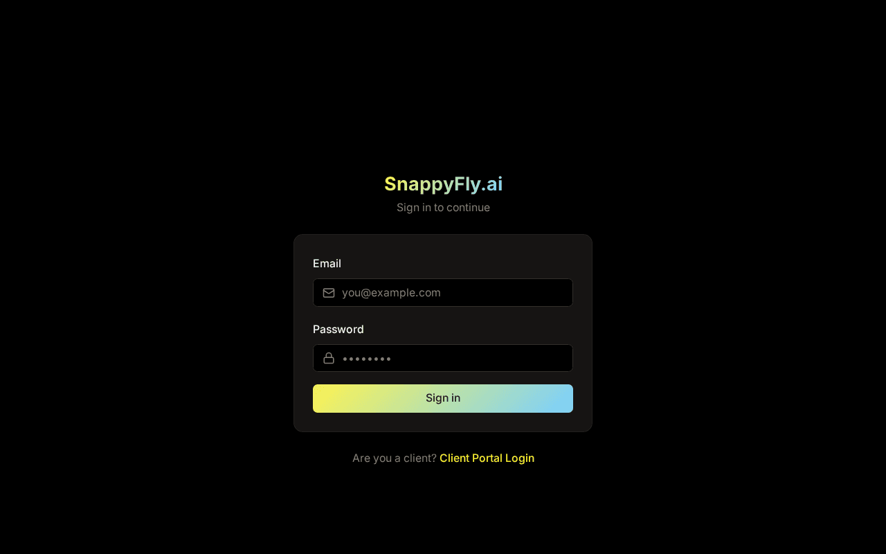 Screenshot of snappyfly.ai