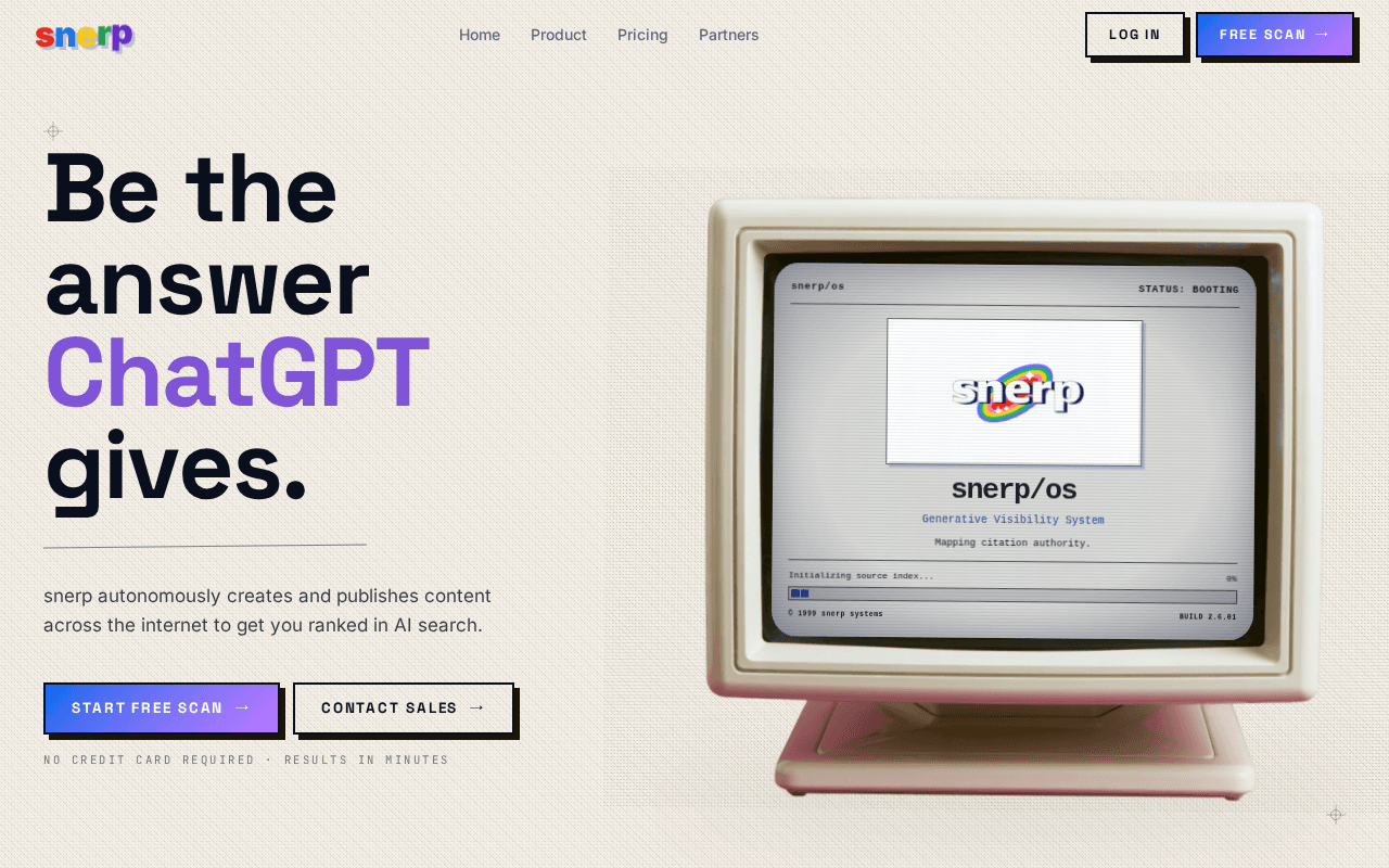 Screenshot of snerp.ai