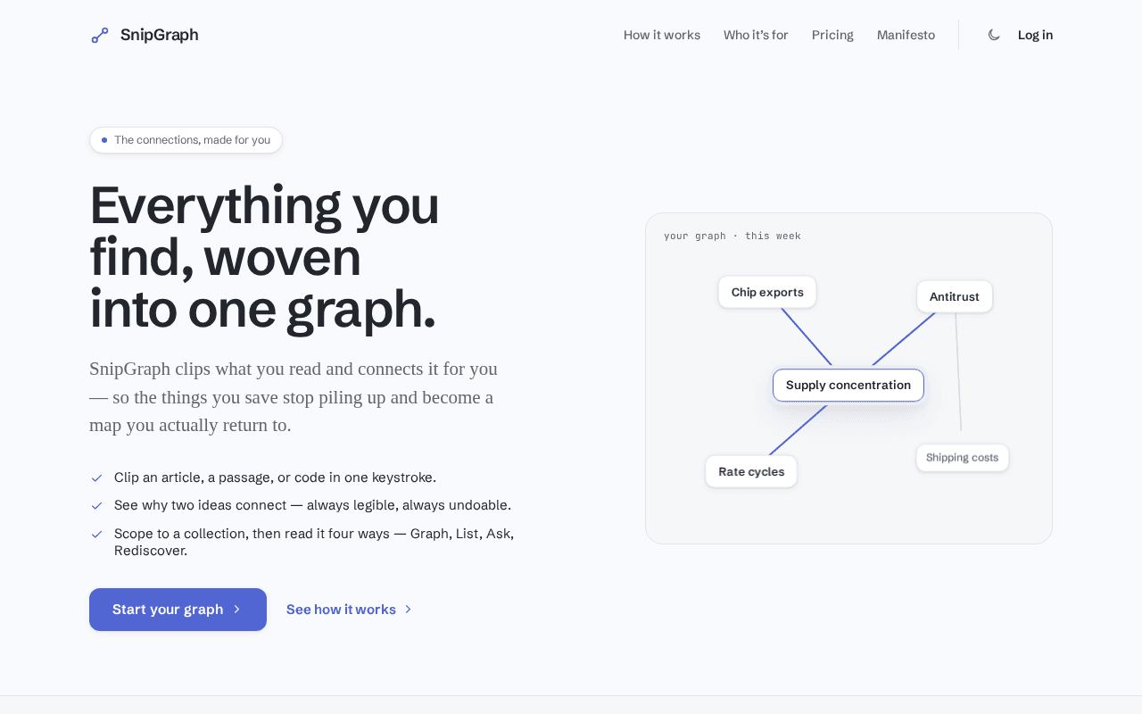Screenshot of snipgraph.ai