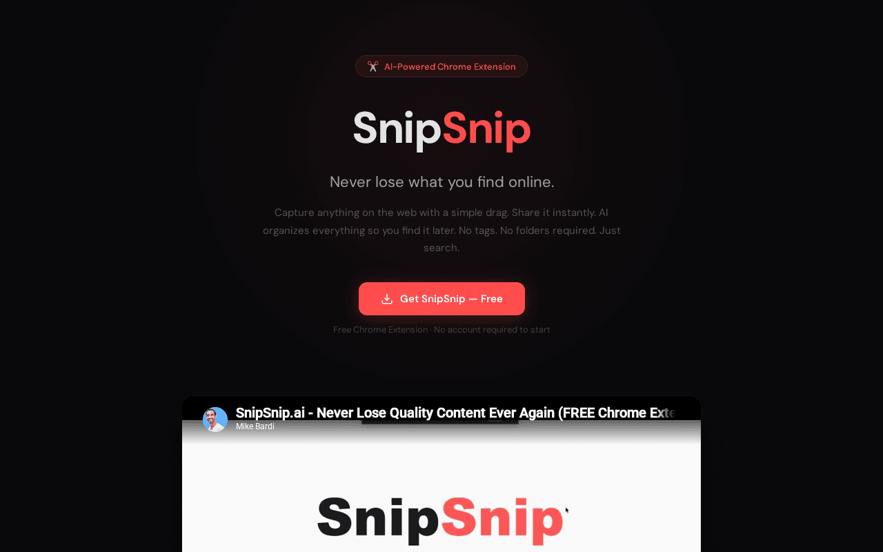 Screenshot of snipsnip.ai