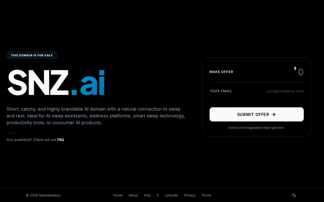 Screenshot of snz.ai