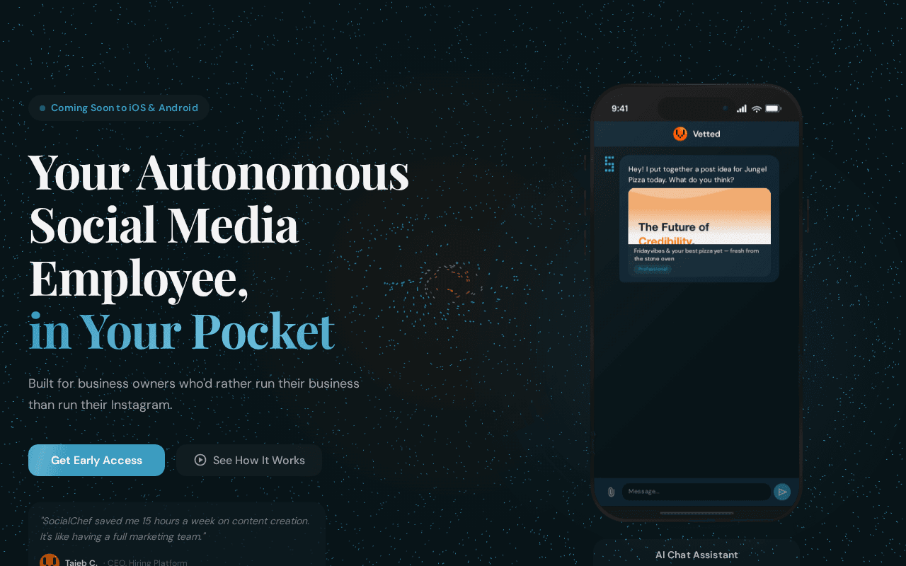 Screenshot of socialchef.ai