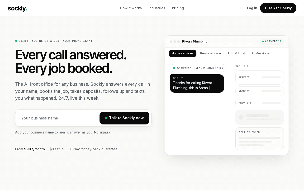 Screenshot of sockly.ai