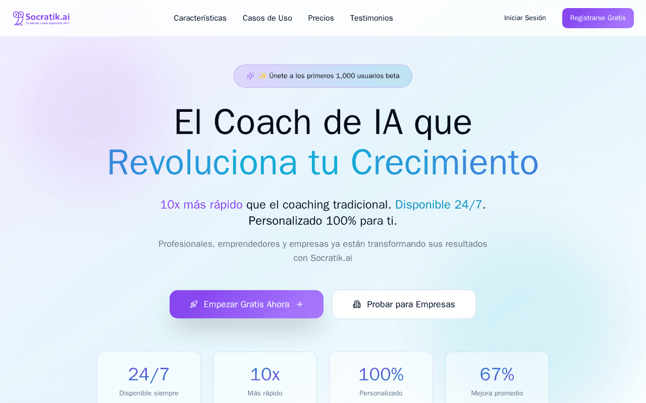 Screenshot of socratik.ai