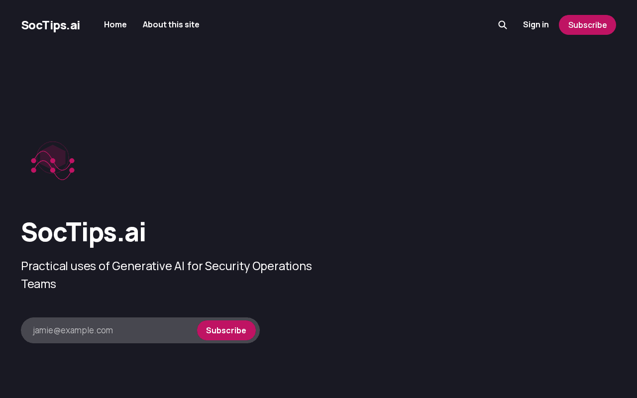 Screenshot of soctips.ai