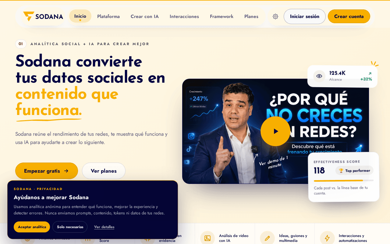 Screenshot of sodana.ai